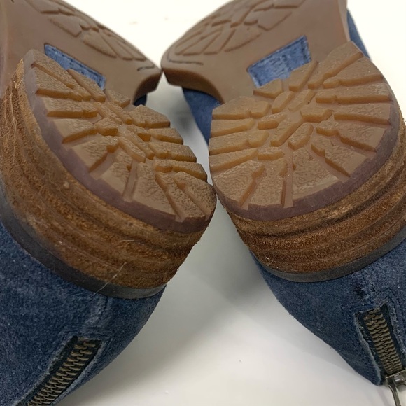 Born Katharina Ankle Booties Blue Suede Women Size 8 Zip Back Boho Distressed - Picture 8 of 14